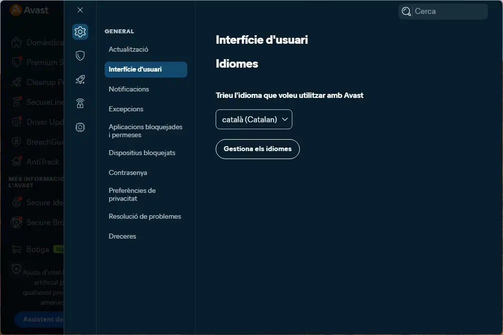Vols tenir el teu Avast en català?